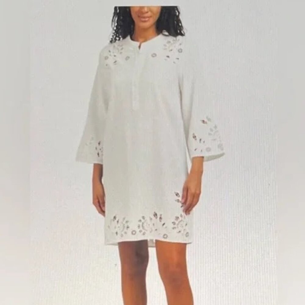 NWT SUPER NATURAL BY SECRET MISSION Linen Blend Ethel Embroidered Lace Dress